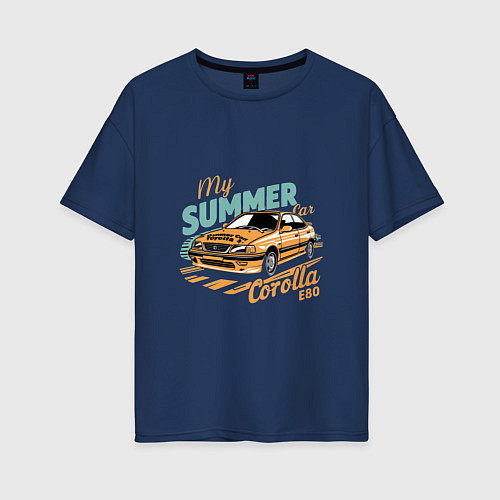 Женская футболка оверсайз My Summer Car Toyota Corolla / Тёмно-синий – фото 1