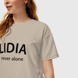 Футболка оверсайз женская Lidia never alone - motto, цвет: миндальный — фото 2