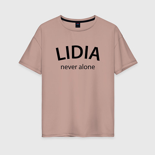 Женская футболка оверсайз Lidia never alone - motto / Пыльно-розовый – фото 1