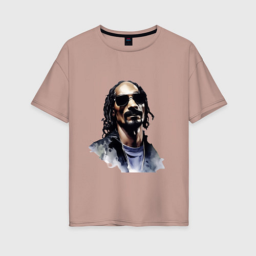Женская футболка оверсайз Snoop dog / Пыльно-розовый – фото 1