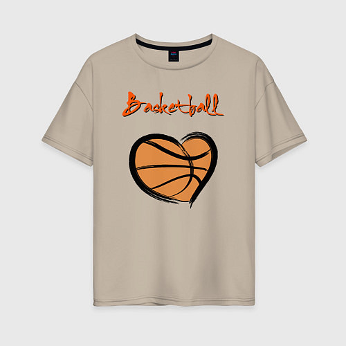 Женская футболка оверсайз Basket lover / Миндальный – фото 1