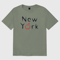 Футболка оверсайз женская New York apple, цвет: авокадо