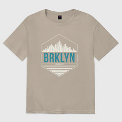 Футболка оверсайз женская Brooklyn city, цвет: миндальный
