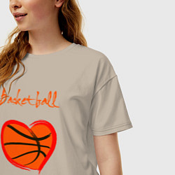 Футболка оверсайз женская Basket love, цвет: миндальный — фото 2