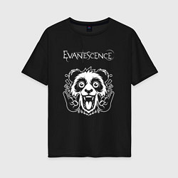 Женская футболка оверсайз Evanescence rock panda