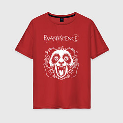 Футболка оверсайз женская Evanescence rock panda, цвет: красный