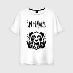 Футболка оверсайз женская In Flames - rock panda, цвет: белый