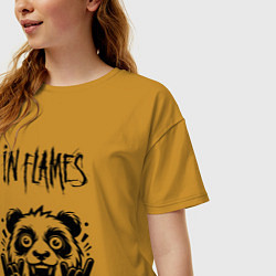 Футболка оверсайз женская In Flames - rock panda, цвет: горчичный — фото 2