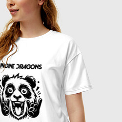 Футболка оверсайз женская Imagine Dragons - rock panda, цвет: белый — фото 2