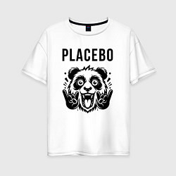 Футболка оверсайз женская Placebo - rock panda, цвет: белый