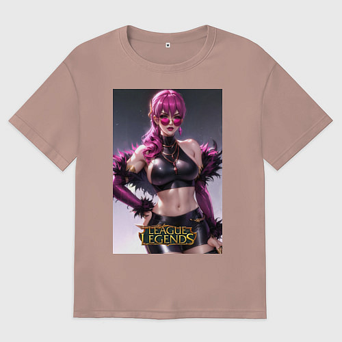 Женская футболка оверсайз Akali Kda League Of Legends / Пыльно-розовый – фото 1