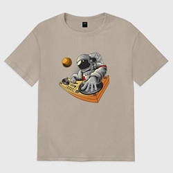 Женская футболка оверсайз Космонавт - диджей