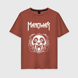 Футболка оверсайз женская Manowar rock panda, цвет: кирпичный