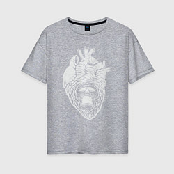 Футболка оверсайз женская Dead heart, цвет: меланж
