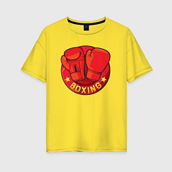 Футболка оверсайз женская Boxing fight, цвет: желтый