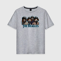 Футболка оверсайз женская Beatles beagles, цвет: меланж