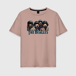 Футболка оверсайз женская Beatles beagles, цвет: пыльно-розовый