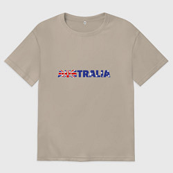 Футболка оверсайз женская Австралия арт, цвет: миндальный