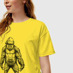 Футболка оверсайз женская Новогодняя горилла, цвет: желтый — фото 2