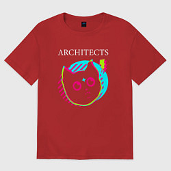 Футболка оверсайз женская Architects rock star cat, цвет: красный
