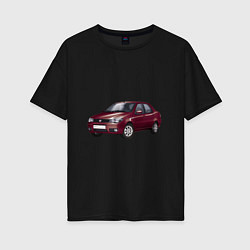 Футболка оверсайз женская Fiat Albea, цвет: черный