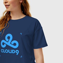 Футболка оверсайз женская Cloud9 - tecnic blue, цвет: тёмно-синий — фото 2