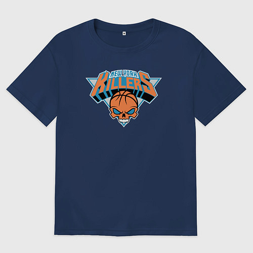 Женская футболка оверсайз New York killers / Тёмно-синий – фото 1