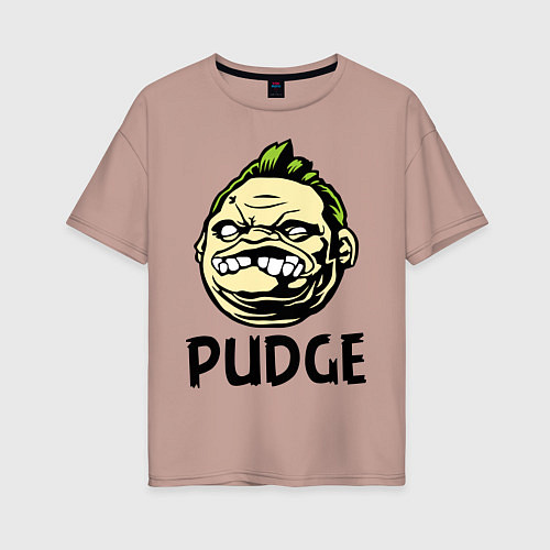 Женская футболка оверсайз Pudge Face / Пыльно-розовый – фото 1
