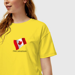 Футболка оверсайз женская Im Canadian - motto, цвет: желтый — фото 2