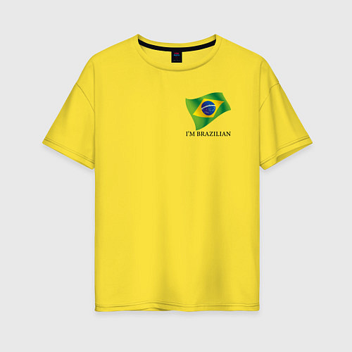 Женская футболка оверсайз Im Brazilian - motto / Желтый – фото 1