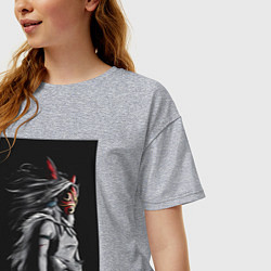 Футболка оверсайз женская Принцесса Мононоке Сан, цвет: меланж — фото 2