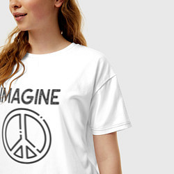 Футболка оверсайз женская Peace imagine, цвет: белый — фото 2