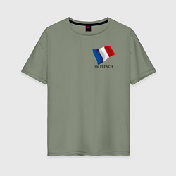 Футболка оверсайз женская Im French - motto, цвет: авокадо