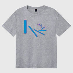 Футболка оверсайз женская Летящие вокруг прямоугольные палочки, цвет: меланж