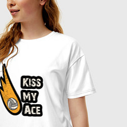 Футболка оверсайз женская Kiss my ace volleyball, цвет: белый — фото 2