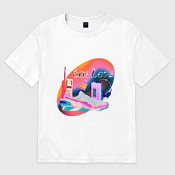 Футболка оверсайз женская 80s Love, цвет: белый