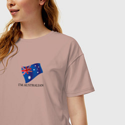 Футболка оверсайз женская Im Australian - motto, цвет: пыльно-розовый — фото 2