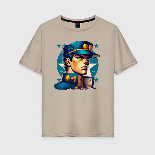 Женская футболка оверсайз Jojo - Jotaro Kujo ai art / Миндальный – фото 1