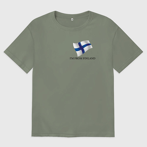 Женская футболка оверсайз Im from Finland - motto / Авокадо – фото 1