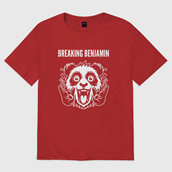 Футболка оверсайз женская Breaking Benjamin rock panda, цвет: красный