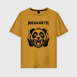 Футболка оверсайз женская Megadeth - rock panda, цвет: горчичный