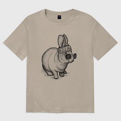 Футболка оверсайз женская Стильный зайчишка, цвет: миндальный