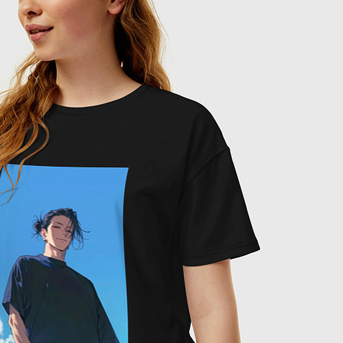 Женская футболка оверсайз Сугуру Гэто / Черный – фото 3