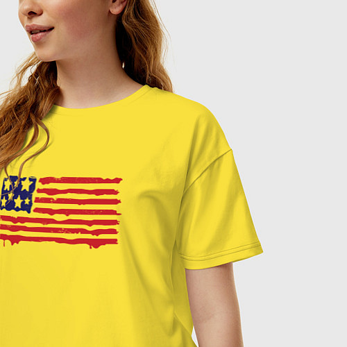Женская футболка оверсайз USA patriot / Желтый – фото 3