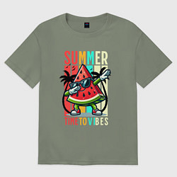 Футболка оверсайз женская Летние вибрации, цвет: авокадо