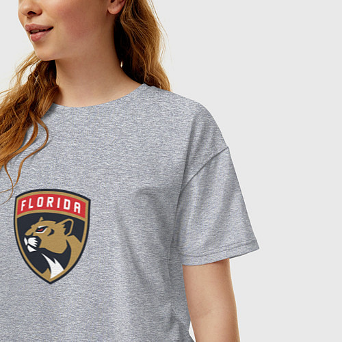 Женская футболка оверсайз Florida Panthers NHL / Меланж – фото 3
