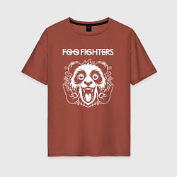 Женская футболка оверсайз Foo Fighters rock panda