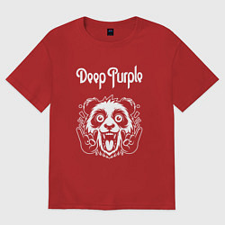 Футболка оверсайз женская Deep Purple rock panda, цвет: красный