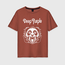 Футболка оверсайз женская Deep Purple rock panda, цвет: кирпичный