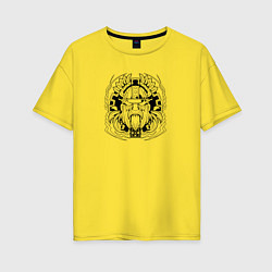 Футболка оверсайз женская Тор мифический бог грома, цвет: желтый